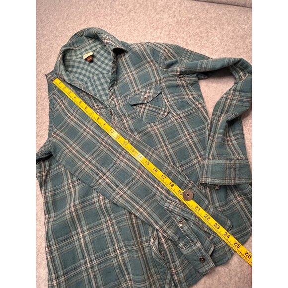 Sonoma Life + Style Women’s M Teal Plaid Flannel Button Down Shirt Long Sleeve - Picture 8 of 9